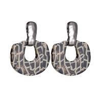304 Edelstahl Tropfen Ohrring, mit Harz, Geometrisches Muster, Modeschmuck & für Frau & hohl, keine, 38x50mm, verkauft von Paar