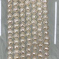 Perlas Patata Freshwater, Perlas cultivadas de agua dulce, Bricolaje, Blanco, 8-9mm, Vendido para aproximado 37 cm Sarta
