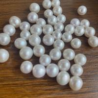 Natural Freshwater Pearl Loose Beads, Slightly Round, DIY & different size for choice, white, 50PCs/Bag, Sold By Bag