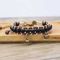 Tibetan Style Bracelet, with Waxed Cotton Cord & Porcelain, with 5cm extender chain, handmade, vintage & fashion jewelry & for woman, more colors for choice, nickel, lead & cadmium free, Length:Approx 15 cm, Sold By PC
