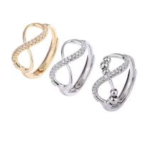 Kubisk Circonia Micro bane messing Ring, forgyldt, mode smykker & Micro Pave cubic zirconia & for kvinde & hule, flere farver til valg, nikkel, bly & cadmium fri, 22.69x11.97mm, Solgt af PC