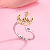 Brass Finger Ring 18K gold plated fashion jewelry & for woman & with rhinestone nickel lead & cadmium free Sold By PC