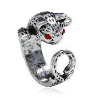 Cink Alloy Finger Ring, srebrne boje pozlaćen, modni nakit & za žene & s Rhinestone, srebro, 17mm, Prodano By PC