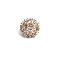 Cink Alloy Finger Ring, zlatna boja pozlaćen, modni nakit & za žene & s Rhinestone, zlatan, 18mm, Prodano By PC