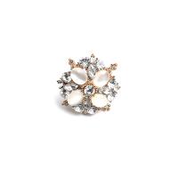 Cink Alloy Finger Ring, s Smola, zlatna boja pozlaćen, modni nakit & za žene & s Rhinestone, zlatan, 18mm, Prodano By PC
