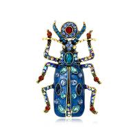Tibetan Style Brooches, Insect, gold color plated, fashion jewelry & Unisex & enamel & with rhinestone, more colors for choice, nickel, lead & cadmium free, 48x72mm, Sold By PC