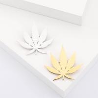 Fashion Brooch Jewelry, 304 Stainless Steel, Maple Leaf, Vacuum Ion Plating, fashion jewelry & for woman, more colors for choice, 53x48mm, Sold By PC