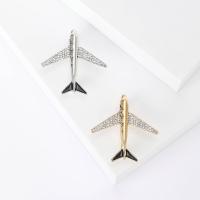 Tibetan Style Brooches, Airplane, plated, fashion jewelry & for woman & enamel & with rhinestone, more colors for choice, nickel, lead & cadmium free, 41x40mm, Sold By PC