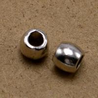 alliage de zinc perle à grand trou, Seau, Plaqué de couleur d'argent, Vintage & DIY, protéger l'environnement, sans nickel, plomb et cadmium, 6x5mm, Environ 100PC/sac, Vendu par sac