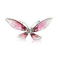 Zinc Alloy Brooches with Acrylic Butterfly silver color plated fashion jewelry & gradient color & for woman & with rhinestone nickel lead & cadmium free Sold By PC