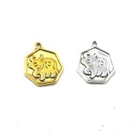 Tibetan Style Pendants, Polygon, plated, vintage & DIY, more colors for choice, nickel, lead & cadmium free, 17x15x2mm, Approx 100PCs/Bag, Sold By Bag