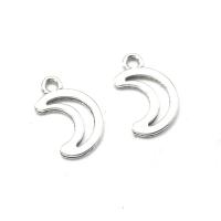 Tibetan Style Moon Pendants, antique silver color plated, vintage & DIY & hollow, nickel, lead & cadmium free, 11x17mm, Approx 100PCs/Bag, Sold By Bag