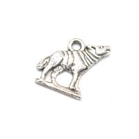 Zinc Alloy Animal Pendants Wolf antique silver color plated vintage & DIY nickel lead & cadmium free Approx Sold By Bag
