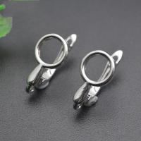 Brass Lever Back Earring Component Round platinum plated DIY & hollow nickel lead & cadmium free Sold By PC