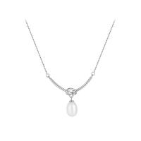 Серебряное ожерелье, 925 пробы, с Shell Pearl, с 1.97inch наполнитель цепи, ювелирные изделия моды & Женский, не содержит никель, свинец, длина:Приблизительно 15.74 дюймовый, продается PC