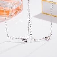 925 Sterling Silver Necklaces with 1.97inch extender chain Arrow fashion jewelry & for woman nickel lead & cadmium free Length Approx 15.74 Inch Sold By PC