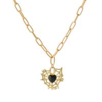 Tibetan Style Jewelry Necklace, with 1.97inch extender chain, KC gold color plated, fashion jewelry & for woman & with rhinestone, golden, nickel, lead & cadmium free, 25x25mm, Sold Per Approx 17.32 Inch Strand