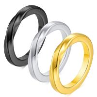 Titanium Steel Finger Ring, Vacuum Ion Plating, fashion jewelry & different size for choice & for man, more colors for choice, 3mm, Sold By PC