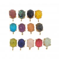 Brass Stud Earring, with Natural Stone, gold color plated, fashion jewelry & for woman, more colors for choice, nickel, lead & cadmium free, 8x10mm, Sold By Pair
