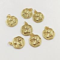 Brass Jewelry Pendants gold color plated DIY nickel lead & cadmium free 16.27mm Sold By PC