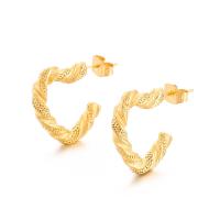 Boucle d'oreille de gaujon en acier inoxydable, Acier inoxydable 304, bijoux de mode & styles différents pour le choix & pour femme, doré, Vendu par paire