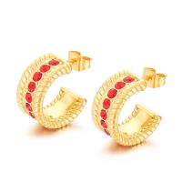 Roestvrij staal Stud Earrings, 304 roestvrij staal, mode sieraden & verschillende stijlen voor de keuze & voor vrouw, gouden, Verkocht door pair