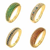 Ring Finger mosiądz, Powlekane, biżuteria moda & różne wzory do wyboru & z kamieniem, dostępnych więcej kolorów, bez zawartości niklu, ołowiu i kadmu, inner diameter:17 ~21mm, sprzedane przez PC