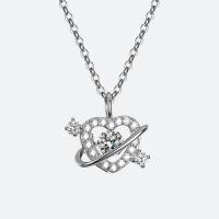 925 Sterling Silver Necklaces with Moissanite fashion jewelry & for woman & with rhinestone nickel lead & cadmium free Sold By PC
