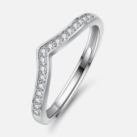 Sterling Silver Nakit Finger Ring, 925 Sterling Silver, Podesiva & modni nakit & različiti materijali za izbor & s Rhinestone, nikal, olovo i kadmij besplatno, Prodano By PC