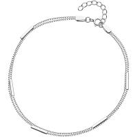 925 Sterling Silver Anklet Korean style & box chain & for woman Length Approx 8.7-9.6 Inch Sold By PC