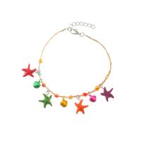 Glass Anklet with Rafi Straw & Zinc Alloy & for woman Length Approx 8.7-9.1 Inch Sold By PC