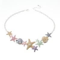 Tibetan Style Necklace, with Plastic Pearl, with 2.75inch extender chain, Starfish, plated, ocean design & for woman, more colors for choice, Length:Approx 18.11 Inch, Sold By PC