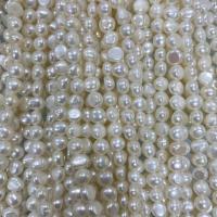 Barock odlad sötvattenspärla pärlor, Freshwater Pearl, DIY, vit, 7-8mm, Såld Per Ca 37 cm Strand