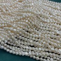 Barocco coltivate in acqua dolce Perla, perla d'acquadolce coltivata naturalmente, DIY, bianco, 6-7mm, Appross. 60PC/filo, Venduto da filo