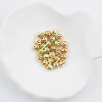 Zinc Alloy Jewelry Beads Round gold color plated DIY & enamel nickel lead & cadmium free 8mm Approx Sold By Bag