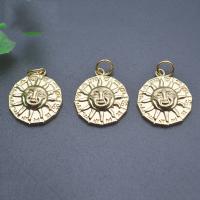 Brass Jewelry Pendants Flat Round gold color plated DIY nickel lead & cadmium free Sold By PC