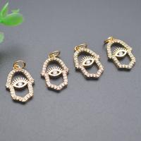 Cubic Zirconia Micro Pave Brass Pendant Hand gold color plated DIY & micro pave cubic zirconia & hollow nickel lead & cadmium free Sold By PC