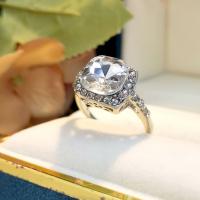 Cink Alloy Finger Ring, s Kubni cirkonij, Trg, srebrne boje pozlaćen, modni nakit & različite veličine za izbor & za žene, više boja za izbor, nikal, olovo i kadmij besplatno, Prodano By PC