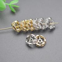 Brass Spacer Beads plated DIY & micro pave cubic zirconia & hollow nickel lead & cadmium free Sold By PC