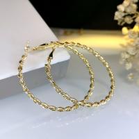 Messing Hoop Earring, Donut, guldfarve belagt, mode smykker & for kvinde, nikkel, bly & cadmium fri, 50x50mm, Solgt af par