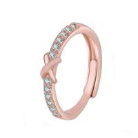 Brass Finger Ring plated fashion jewelry & for woman & with rhinestone nickel lead & cadmium free 2.7mm Sold By PC