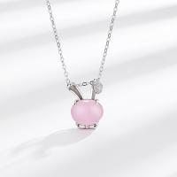 925 Sterling Silver Necklaces with Quartz with 1.97inch extender chain Rabbit fashion jewelry & for woman nickel lead & cadmium free Length Approx 15.74 Inch Sold By PC