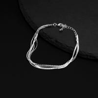 925 Sterling Silver Bangle Bracelet with 1.41inch extender chain fashion jewelry & multilayer & Unisex nickel lead & cadmium free Length Approx 7.95 Inch Sold By PC