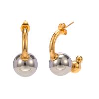 Stainless Steel Stud Earrings, 304 Stainless Steel, Vacuum Ion Plating, fashion jewelry & for woman, 26x12mm, Sold By Pair