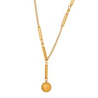 Titanstahl Halskette, mit Verlängerungskettchen von 1.97inch, 18K vergoldet, Modeschmuck & für Frau, goldfarben, Länge:ca. 15.75 ZollInch, verkauft von PC
