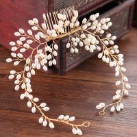 Decorative Hair Combs Brass with Plastic Pearl fashion jewelry & for woman golden nickel lead & cadmium free Sold By PC