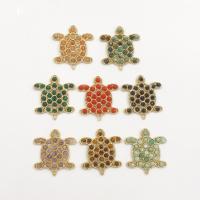 Gemstone Pendants Jewelry Natural Stone with Brass Turtle gold color plated DIY 35.24mm Sold By PC