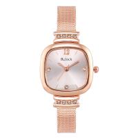 Women Wrist Watch Zinc Alloy with Glass & 304 Stainless Steel rose gold color plated fashion jewelry & Chinese movement & for woman & with rhinestone nickel lead & cadmium free Length Approx 220 mm Sold By PC