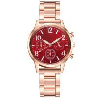 Women Wrist Watch Zinc Alloy with Glass & 304 Stainless Steel Round rose gold color plated fashion jewelry & for woman & luminated nickel lead & cadmium free Length Approx 23 cm Sold By PC