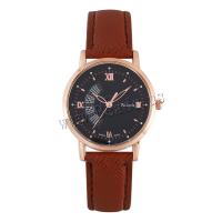 Women Wrist Watch, PU Leather, with Glass & 304 Stainless Steel & Tibetan Style, Round, rose gold color plated, fashion jewelry & Chinese movement & for woman, more colors for choice, nickel, lead & cadmium free, 32x8mm, Length:Approx 235 mm, Sold By PC